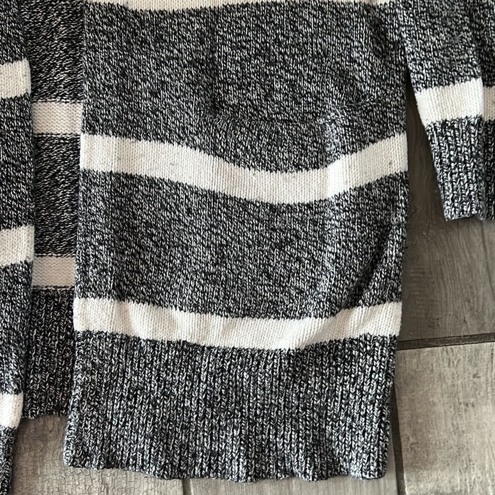 MADEWELL GREY WHITE CHUNKY KNIT OVERSIZED DUSTER LONG SWEATER CARDIGAN small - Picture 4 of 7